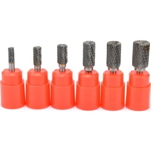 1PC Tungsten Steel Rotary File 1pcs Boule Slot with Blade on The Top Carbide Alloy Cylindrical Milling Cutter Column Type 3-16mm