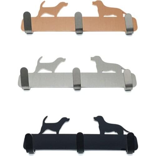 Home Multi-Purpose Dog Shaped Stainless Steel Wall Hooks Rustic Hanger Clothes Coat Hat Key Hooks Kitchen Bathroom Garden Decor