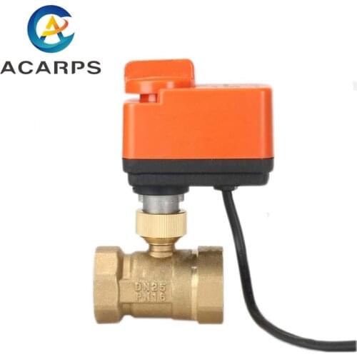 1/2" 3/4" 1" 2" Brass Motorized Ball Valve 2-Wire Normally Closed DC24V DC12V Electric Ball Valve with Manual switch