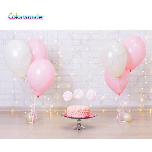 Pink White Balloon Baby Shower Backdrop Girl Birthday Party Background for Photography