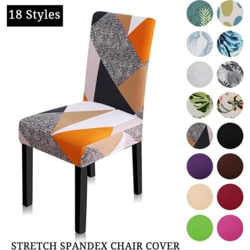 Geometric Chair Cover Stretch Elastic Chair Cover Slipcover for Dining Room Wedding Party Banquet Furniture Covers Home Decor