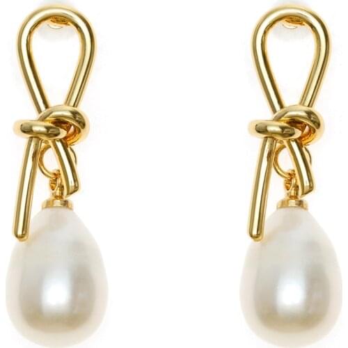 Jaeeyin 2021 Fashion Jewelry Natural Freshwater Pearl Hand Made Wire Twist New Arrivals Gold Color Gift For Women