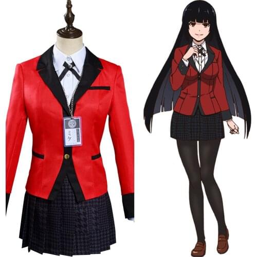 Kakegurui Compulsive Gambler Jabami Yumeko Meari Saotome Uniform Skirt Outfits Halloween Carnival Suit