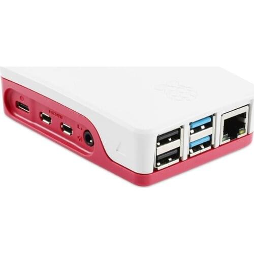 The Red/White official Raspberry Pi case for Raspberry Pi 4 High-quality, two-part ABS construction