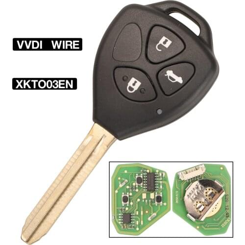 Kutery PN:XKTO03EN Xhorse VVDI Wired Universal Remote Key For Toyota Style 3 Buttons For VVDI VVDI2 Key Tool English Version