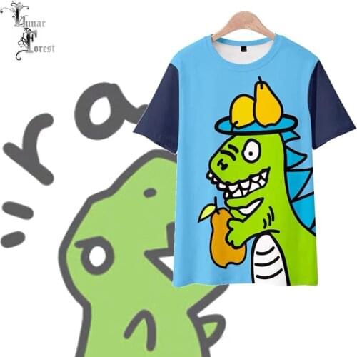 Cute Dragon 3D Printing T-shirt Summer Fashion Round Neck Short Sleeve Popular Streetwear Plus Size
