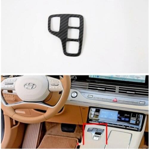 Carbon Fiber Style ABS Car Inner Gear Shift Button Panel Cover Trim Sticker Fit For Hyundai Azera Grandeur 2020