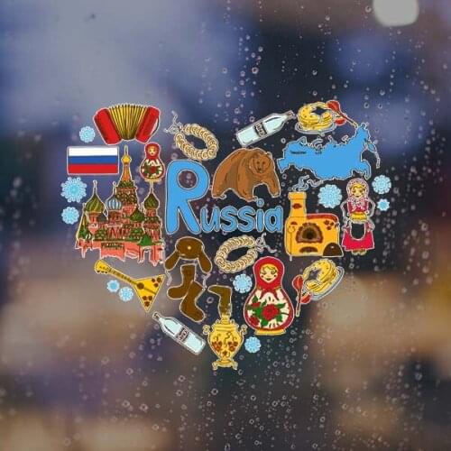 Russia Landmark Winter Element Patten Illustration Wall StickerWindow Sticker Nursery Decoration Decal Room Wedding Deceration