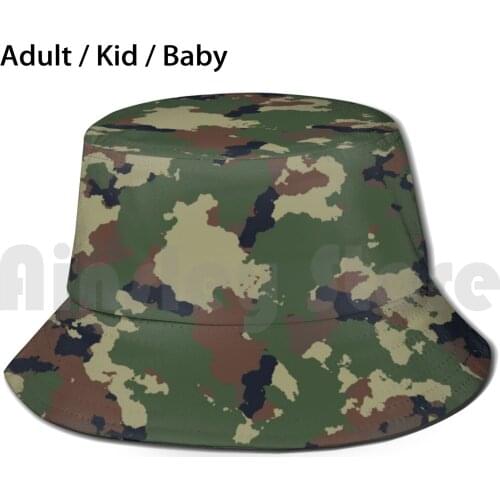 Continental Camo - Military Bucket Hat Adult kid baby Beach Sun Hats Camo Camouflage Pattern Shape Continent Army Military