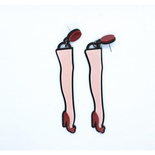 Popular Hip Hop Punk Sexy Legs Club Acrylic Earrings Womens Creativity Funny Halloween Party Personality Accessories Jewelry