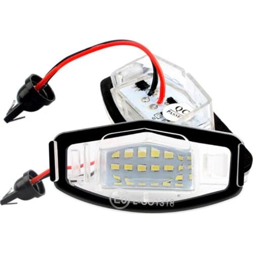 2 Pcs Bright White 18 LED License Plate Light Lamp for Honda Civic City Legend Accord