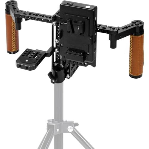 BGNing Universal Camera Director Monitor Cage Rig Kit 5" 7" inch LCD Display Mount Stand Support Dual Handle Grips & Neck Strap