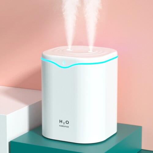 2L Air Humidifier Double Spray Mist Humidifiers Essential Oil Aroma Diffuser Auto Shut-Off Portable Desk Cooling Humidifiers