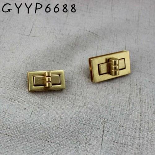 High quality Special gold twist turn rectangle lock for bag bright handbags hardware accessories leather