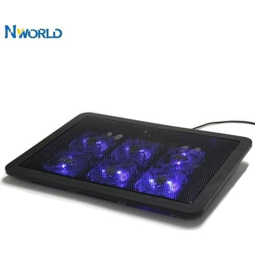11-15-inch Laptop Computer Cooling Pad Six Fan Notebook Stand Laptop Fan Notebook Fan Laptop Cooler Stand For Laptops LED Light