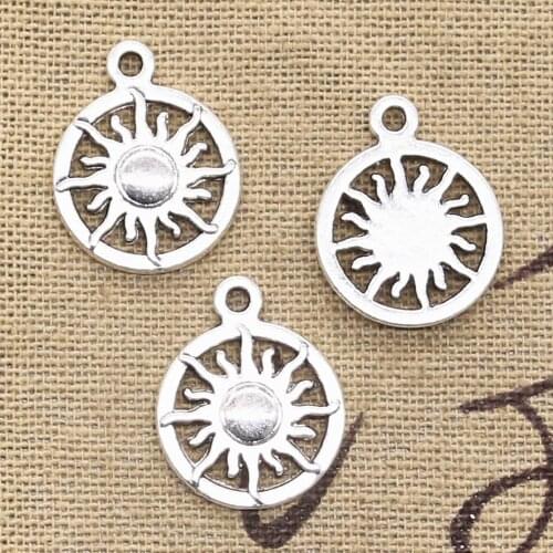 20pcs Charms Sun Sunburst 20x16mm Antique Bronze Silver Color Pendants Making DIY Handmade Tibetan Bronze Silver Color Jewelry