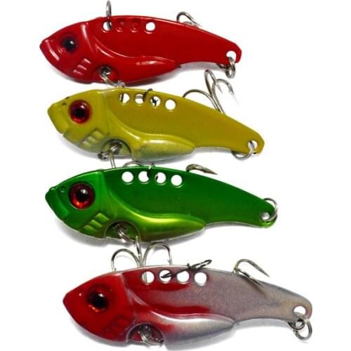 4 PCS VIBE Metal Artificial Lures For Freshwater & Saltwater Fishing Sequins Bait 5.5cm/2.2in 11.5g/0.41oz Free Fisher