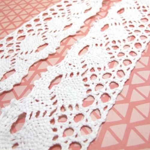 45mm Floral Cotton Lace Trim|Floral Embroidered Trim|Bridal Supplies|Handmade Supplies|Sewing Trim|Scrapbooking Decor