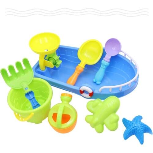 9 Pieces Beach Toys Set Kids Sand And Water Play Innovative Beach Boat Bucket Play Water Toys For Children Sand Beach Toy