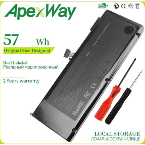 57Wh 10.95V A1382 A1286 Laptop Battery For Apple Macbook Pro 15" Early 2011 Late 2011 Mid 2012 020-7134-01 661-5844 MC721 MB985