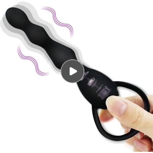 Long Anal Vibrator Butt Plug Silicone Anal Beads Vibrator Gay Toys Prostate Massage Sex Toys for Women Sex Products Men Anal Toy