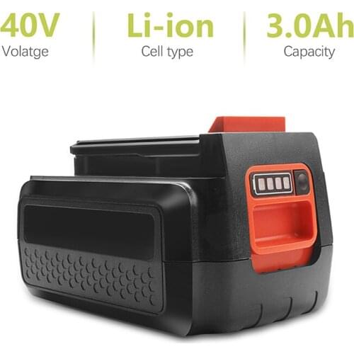 BATTOOL 1 Pack 3000mAh 40V Lithium-ion Battery for Black & Decker 3000mAh LBXR36 LBX2040 LHT2436