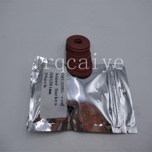 Free Shipping 50 pieces high quality red color rubber sucker for offset printing machine 35x13x1mm