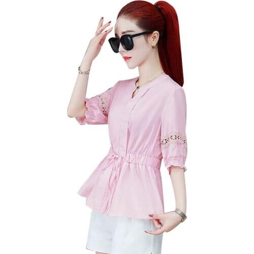 Fashion Womens Spring Autumn Style Blouses Womens Slim Casual Long Sleeve V-Neck Loose Solid Shirts Womens Tops DF3382