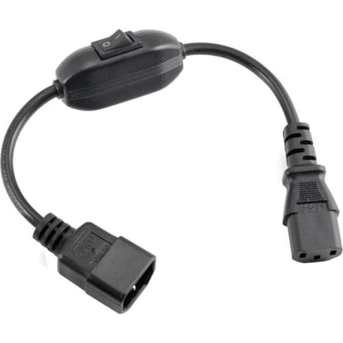 C14-C13 Extension Power Cord,IEC 320 C13 Female to C14 Male with10A On/Off Switch Power Adapter Cable Fr PDU UPS,1pcs