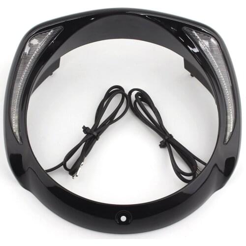 Black/Chrome Motorcycle 7" Headlight Bezel Trim Ring For Harley Touring Street Glide Road King Electra Tri Glide FLHR FLHX FLTXR