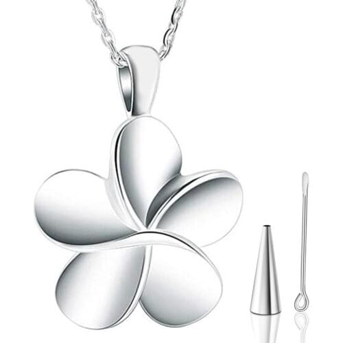 Stainless Steel Flower Urn Necklace for Ashes Memorial Pet Ash Casket Cremation Pendant Necklace Dropshipping