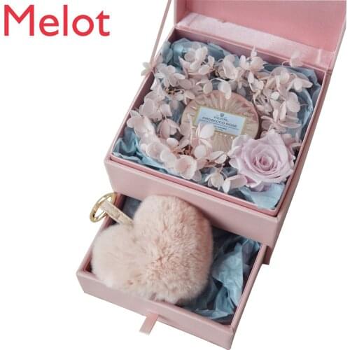 Flower House Aromatherapy Candle Preserved Fresh Flower Jewelry Box Holiday Birthday New Wedding Gift Girlfriends' Gift