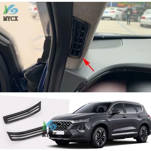 Car A Pillar Air Outlet Trim Cover Frame Stickers Garnish Decorative Car Styling 2Pcs/Set For Hyundai Santa Fe IX45 2019 2020