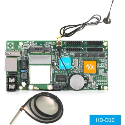 D10+Temperature Display, WiFi Controller, HD-D10 Full Color LED Logo Controller, Convertible English, Support WiFi, U Disk Co