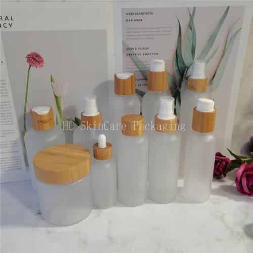 60/120/150/250ml cosmetic packaging Pump Bottles bamboo cap Pump Container Plastic Liquid Shampoo Shower Gel toner pump bottle