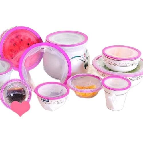 1 Pcs Food Silicone Cover Cap Vegetable Fruits Dishes Soup Pot Cup Fresh-keeping Lids Reusable Stretch Lids Kitchen Tool