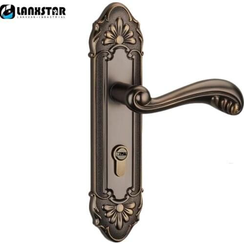 Bronze Style Brass Cylinder High Security Door Lock Silent Lock-Core Door Lockset Handle Lock