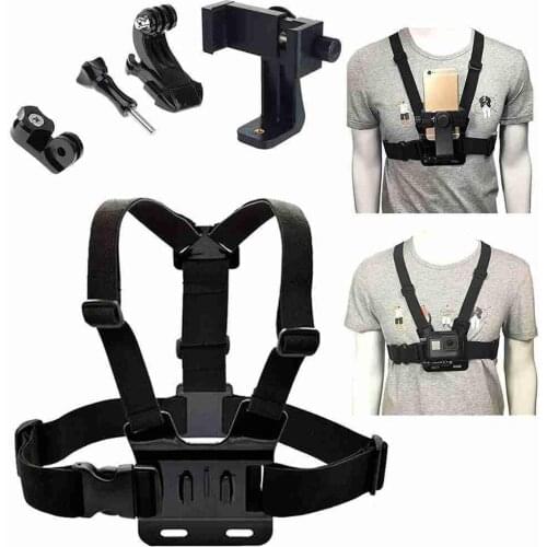 Mobile Phone Chest Mount Harness Strap Holder Cell Phone Clip Action Camera Adjustable Straps For Xiaomi For Iphone