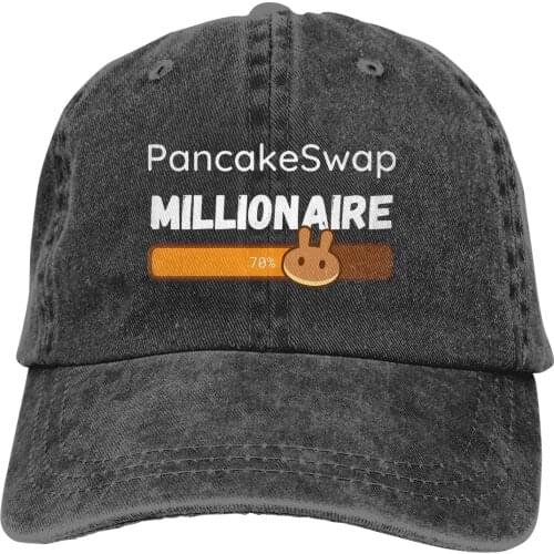 Washed Mens Baseball Cap Millionaire Trucker Snapback Caps Dad Hat PancakeSwap Cake Crypto Miners Golf Hats
