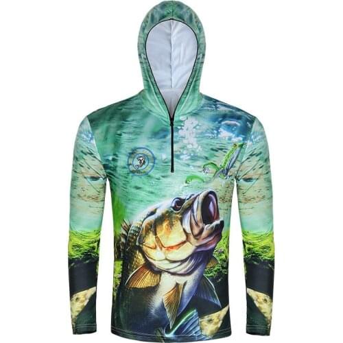 Man Summer Outdoor Sports Jacket Fishing Shirt Zipper Hooded Clothes Sunscreen Breathable Men Quick Dry Fishing Hiking Shirts