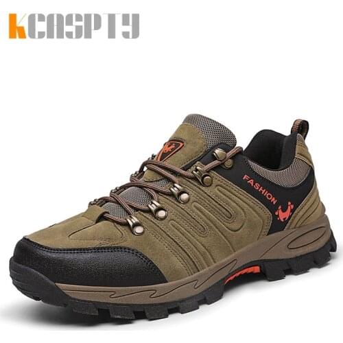 Brand New Spring Autumn Men Work Casual Shoes Men Outdoors Leather Round Toe Sneakers Men Climbing Hiking Shoes Big Size 39-46