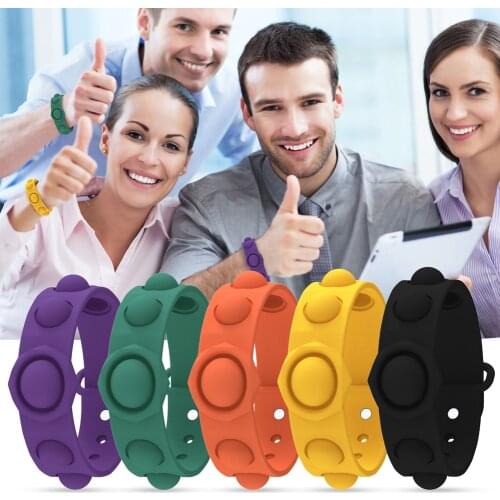 Soft Silicone Stress Reliever Wristband Rainbow Push Bubble Fidget Bracelet Sensory Squishy Squeeze Anti-stress Bracelet Gifts