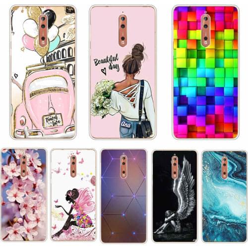 For Nokia 8 Case Soft Bumper coque Silicone Case For Nokia 8 Phone back Case flower