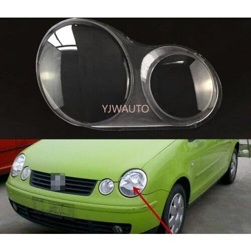 Car Headlamp Lens For Volkswagen VW Polo 2002 2003 2004 2005 Transparent Headlight Cover Replace Auto Shell