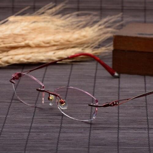 New Plate Glass Frame Frameless Diamond Cut Female Korean Edition Glasses Prescription Glasses Rimless Eyeglass Frames