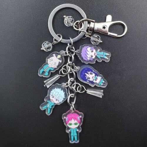 The Disastrous Life of Saiki Kusuo Acrylic Original Luxurious Anime Keychain Cartoon Key Ring Purse Decoration Birthday Gift