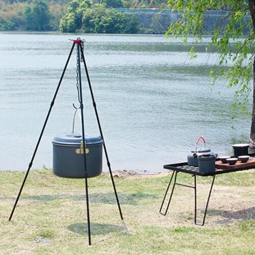 Camping Bonfire Tripod Portable Triangle Support Camping Picnic Bonfire Frame Outdoor Cookware Marching Pot Campfire Tripod New