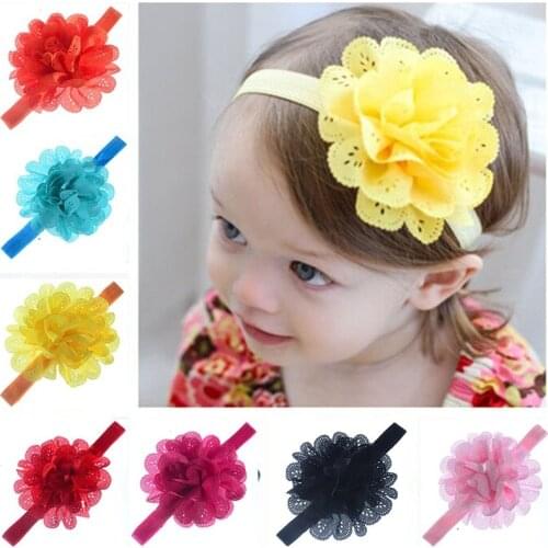 1Pc Candy Color Headwrap Baby Headbands Headwear Girls Hairband Bronzing Hollow Flower Head Band Infant Newborn Hair Accessories