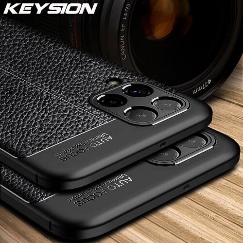 KEYSION Shockproof Case For Samsung M32 M12 M02S F12 F52 F02S leather texture soft silicone Phone back cove for Galaxy A22 A03S
