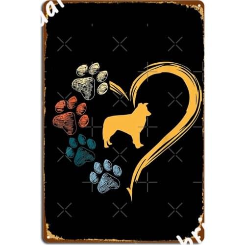 Retro Vintage Border Collie Dog Love Metal Signs Club Party pub Garage Designing Mural Painting Tin sign Posters